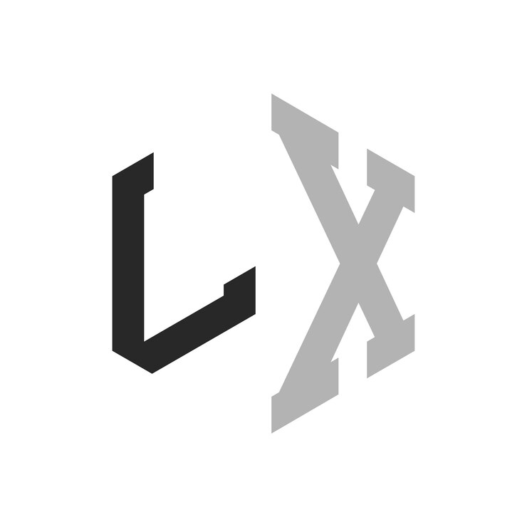 Vector moderno y único diseño de logotipo de la letra hexagonal lx elegante concepto inicial de la letra lx