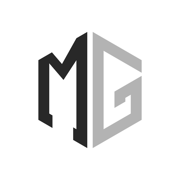 Vector moderno y único diseño de logotipo de la letra hexagonal mg elegante concepto inicial de la letra mg