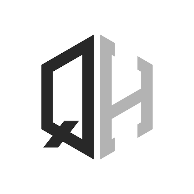 Moderno y único diseño de logotipo de la letra hexagonal QH Elegante concepto inicial de la letra QH