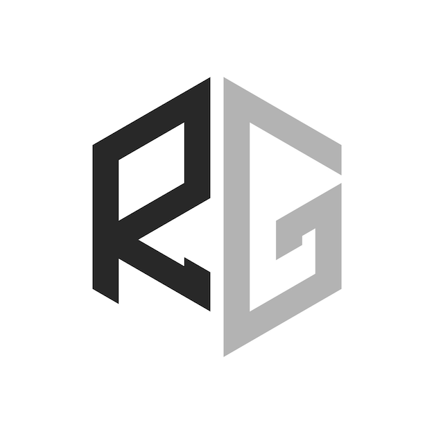 Moderno y único diseño de logotipo de la letra hexagonal RG Elegante concepto inicial de la letra RG