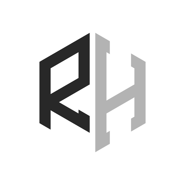 Vector moderno y único diseño de logotipo de la letra hexagonal rh elegante concepto inicial de la letra rh