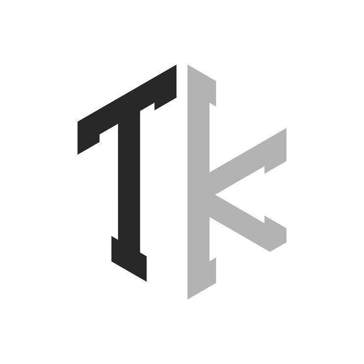 Vector moderno y único diseño de logotipo de la letra hexagonal tk elegante concepto inicial de la letra tk