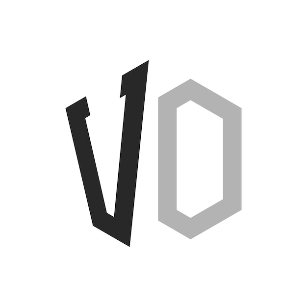 Moderno y único diseño de logotipo de la letra hexagonal VO Elegante concepto inicial de la letra VO