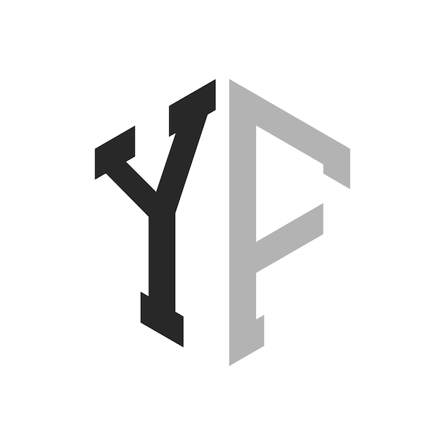 Moderno y único diseño de logotipo de la letra hexagonal YF Elegante concepto inicial de la letra YF