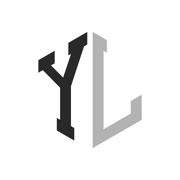 Vector moderno y único diseño de logotipo de la letra hexagonal yl elegante concepto inicial de la letra yl