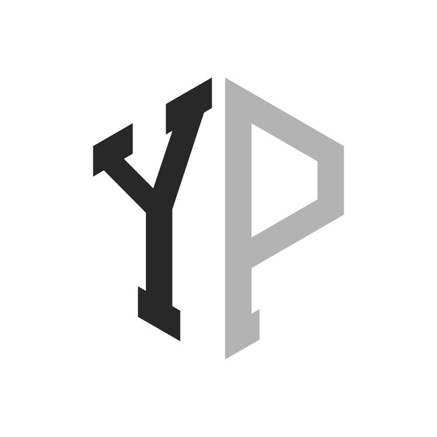 Moderno y único diseño de logotipo de la letra hexagonal YP Elegante concepto inicial de la letra YP