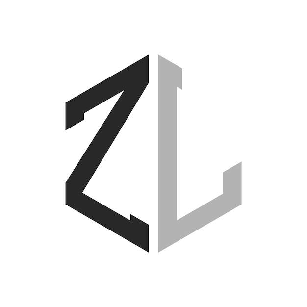 Moderno y único diseño de logotipo de la letra hexagonal ZL Elegante concepto inicial de la letra ZL