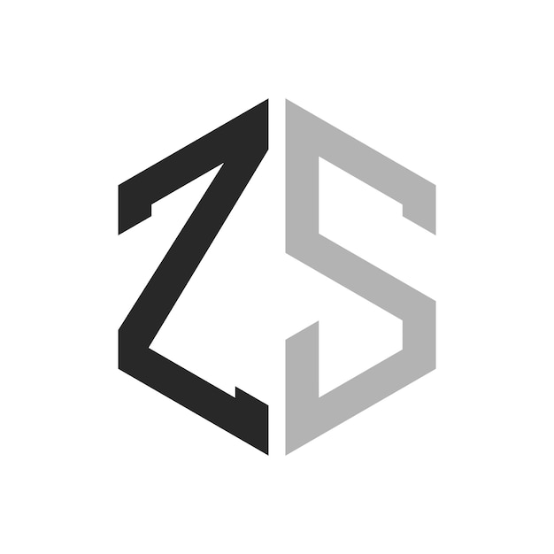 Moderno y único diseño de logotipo de la letra hexagonal ZS Elegante concepto inicial de la letra ZS