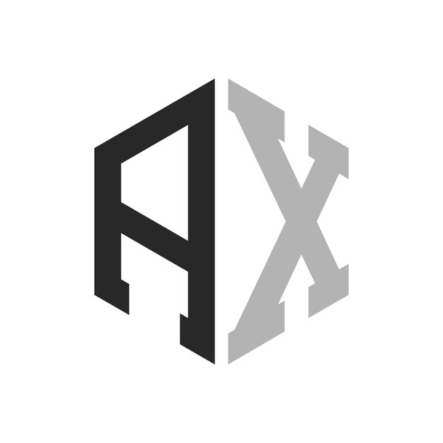 Vector moderno y único modelo de diseño de logotipo de la letra ax hexagonal elegante concepto de logotipo inicial de la carta ax