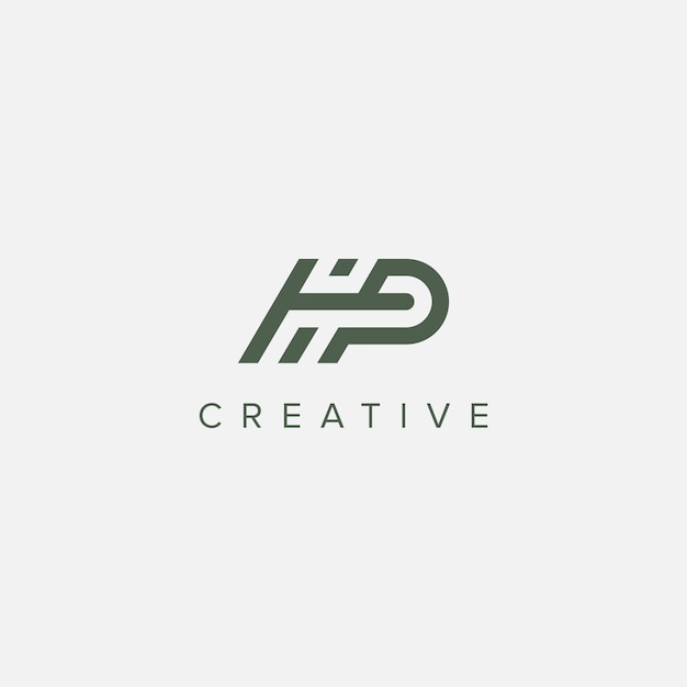 Moderno único vector de plantilla de diseño de logotipo de letra HP PH