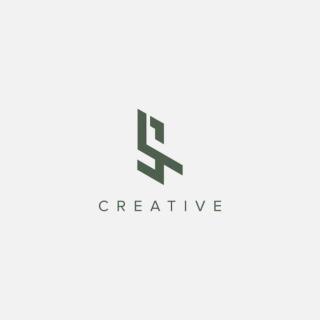 Moderno único vector de plantilla de diseño de logotipo de la letra SL LS