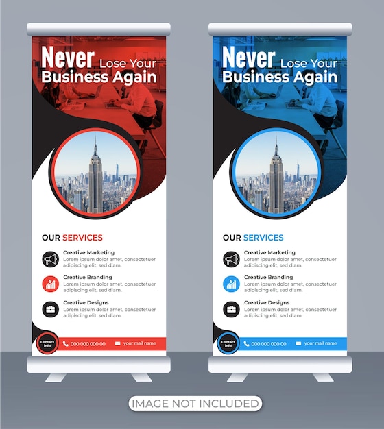 Moderno vector de negocios corporativos enrollar banner stand de negocios plantilla de banner x diseño de banner