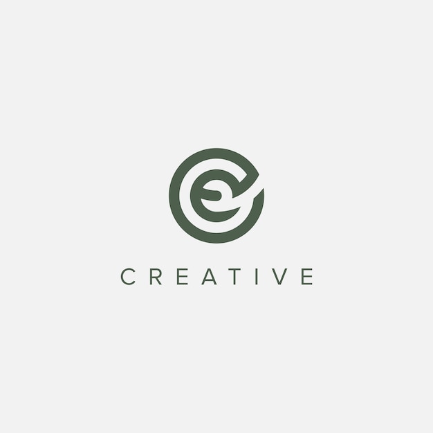 Moderno vector de plantilla de diseño del logotipo CE de letra mínima