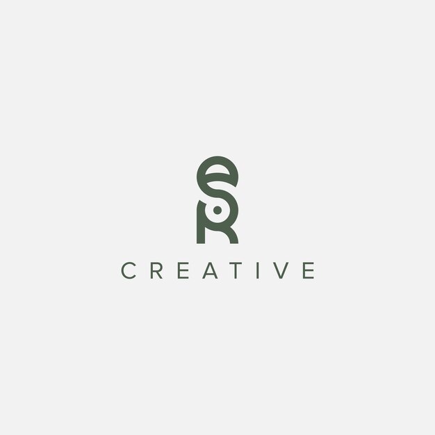 Moderno vector de plantilla de diseño de logotipo de letra mínima ER RE