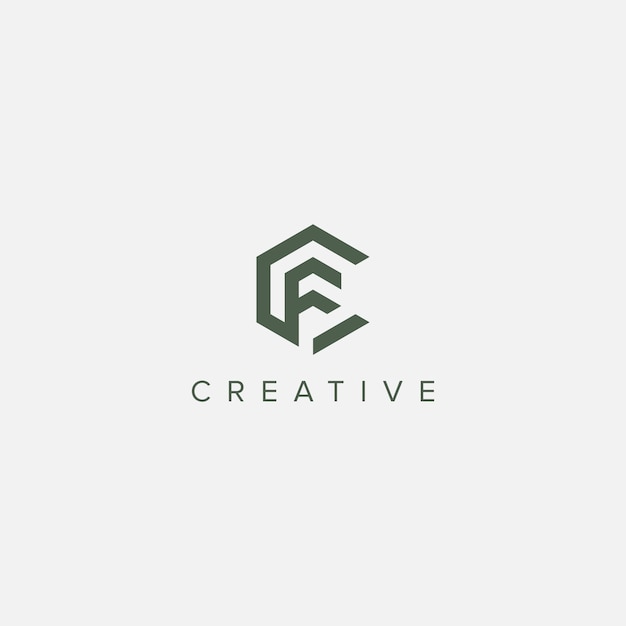 Moderno vector de plantilla de diseño de logotipo de la letra única CF FC