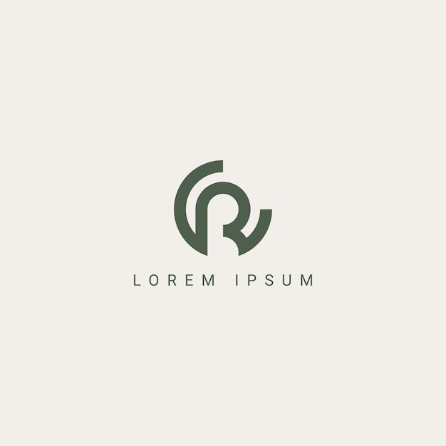 Moderno vector de plantilla de diseño de logotipo de letra única CR RC