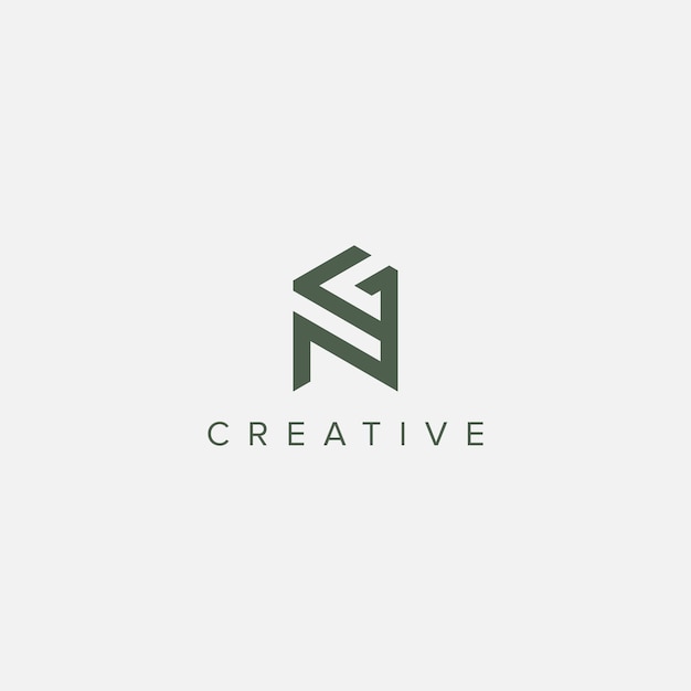 Moderno vector de plantilla de diseño de logotipo de la letra única NG