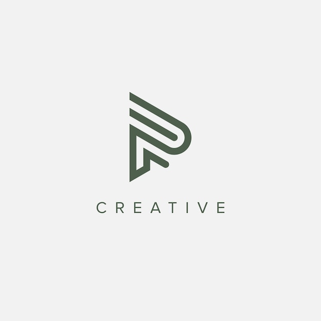 Moderno vector de plantilla de diseño de logotipo único de la letra FP PF