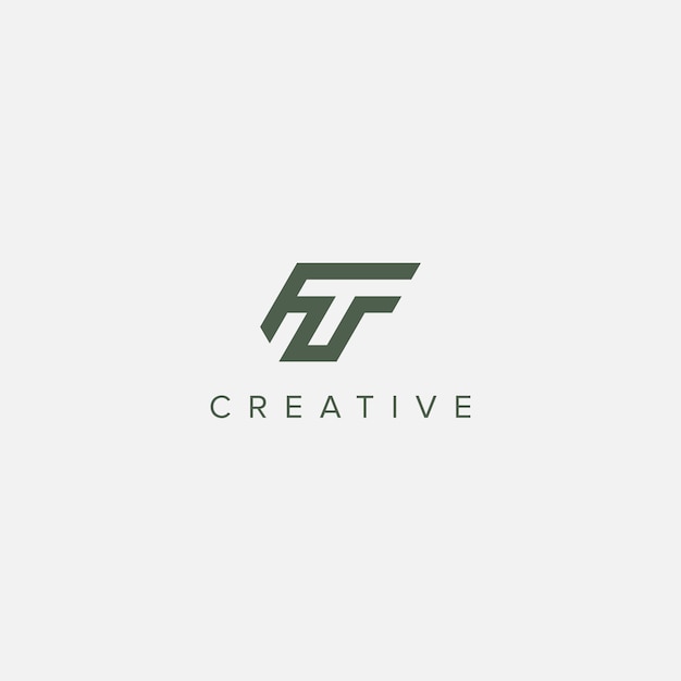 Moderno vector de plantilla de diseño de logotipo único de la letra FT TF