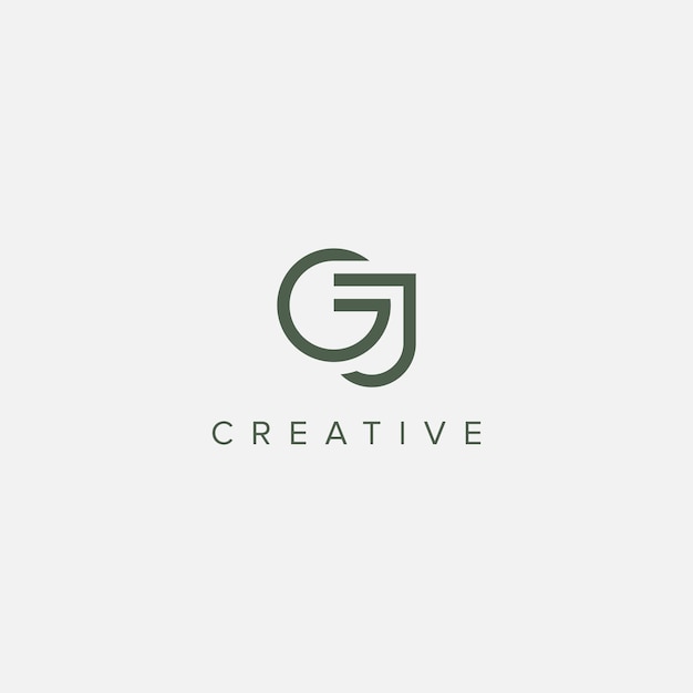 Moderno vector de plantilla de diseño de logotipo único de la letra GJ JG