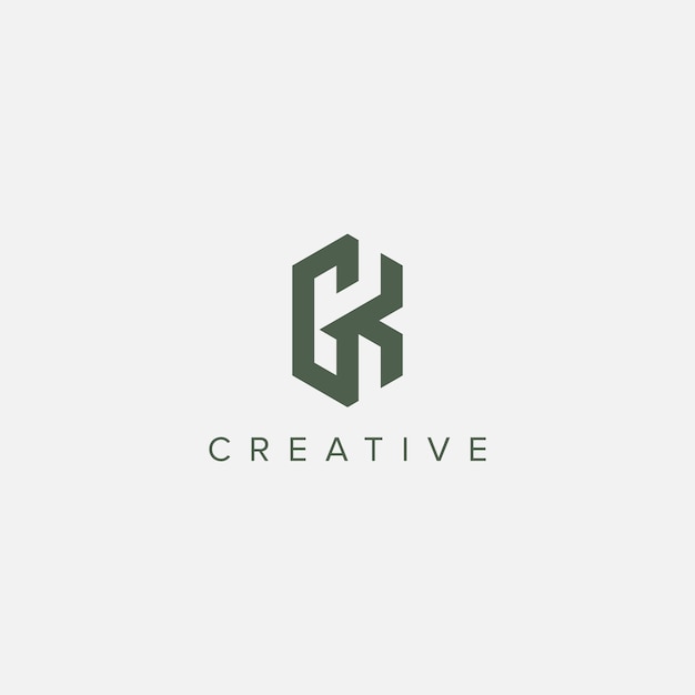 Moderno vector de plantilla de diseño de logotipo único de la letra GK KG