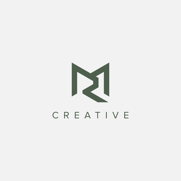 Moderno vector de plantilla de diseño de logotipo único de la letra MR RM