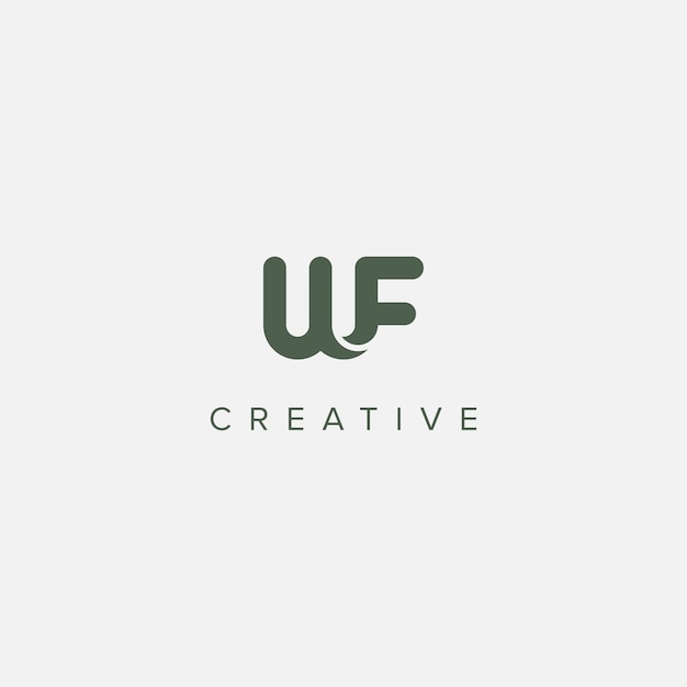 Moderno vector de plantilla de diseño de logotipo único de la letra WF FW