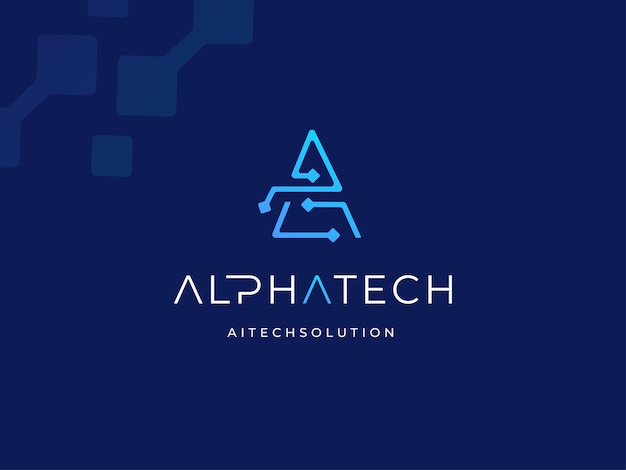 Modernos circuitos triangulares contemporáneos Conectividad futurista Diseño del logotipo de la línea de enlace digital avanzada