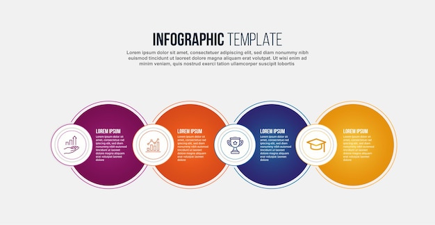 Modernos y coloridos pasos infográficos