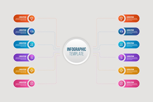 Modernos y coloridos pasos infográficos