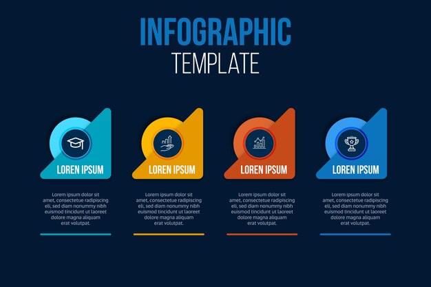 Modernos y coloridos pasos infográficos