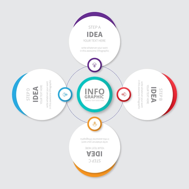 Modernos y coloridos pasos infográficos