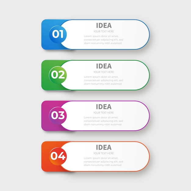 Modernos y coloridos pasos infográficos