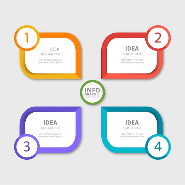 Modernos y coloridos pasos infográficos