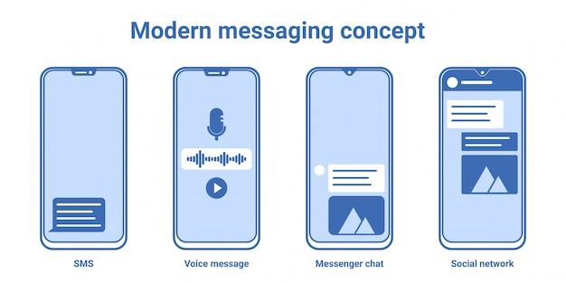 Modernos iconos de teléfonos inteligentes sin marco