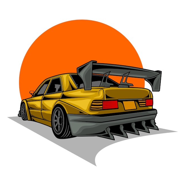 Vector modificación de la ilustración del coche deportivo