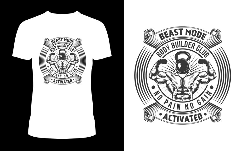 Modo Bestia activado club de culturistas sin dolor sin ganancia mejor diseño de camiseta de gimnasio motivacional