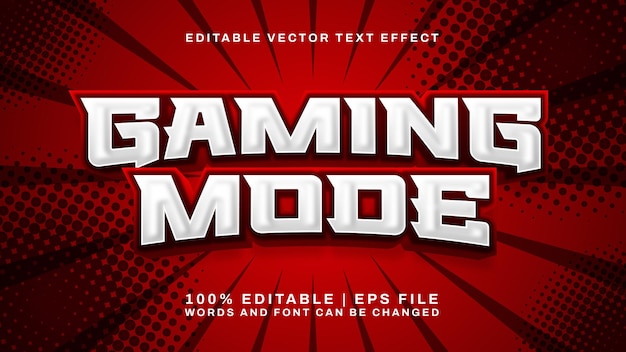 Modo de juego Estilo de fuente de efecto de texto editable en 3d