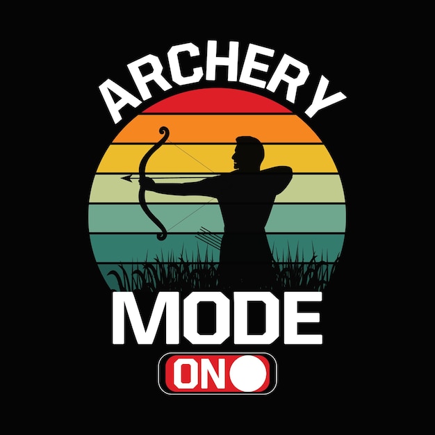 MODO TIRO CON ARCO EN DISEÑO DE CAMISETA VINTAGE.