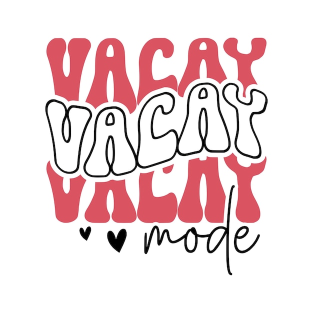 Vector modo de vacaciones tipografía diseño retro