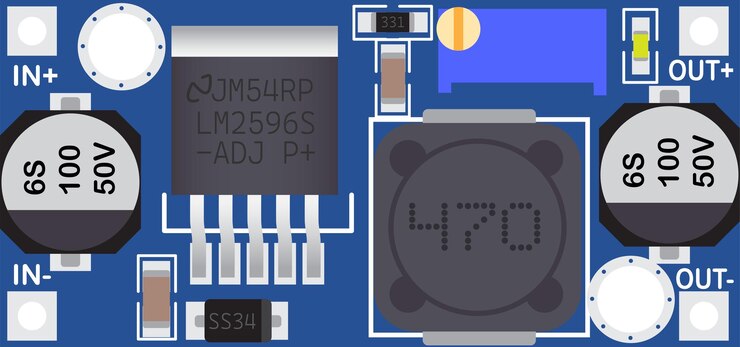 Vector módulo reductor lm2596