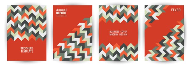 Mokup de portada de folleto comercial establece diseño A4 estilo Memphis