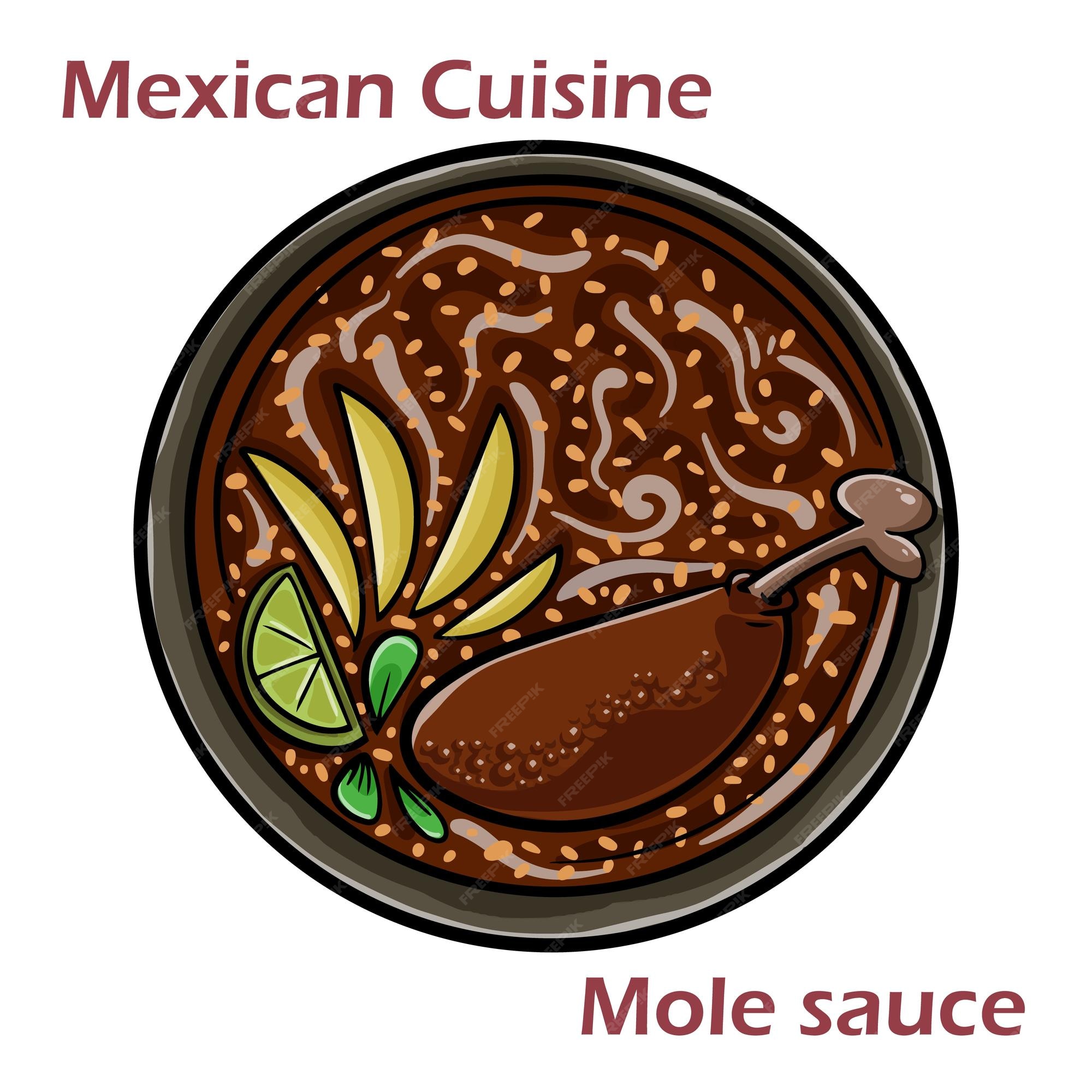 Mole comida picante mexicana tradicional en méxico | Vector Premium