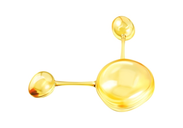 Molécula de aceite de oro estructura molecular abstracta en 3D ciencia de la belleza cuidado de la piel concepto molecular vector