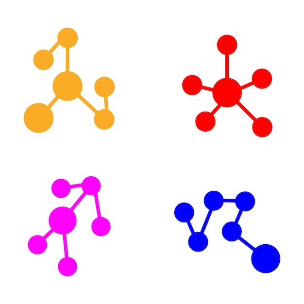 Molécula color Icono vector plantilla logotipo colección de moda diseño plano