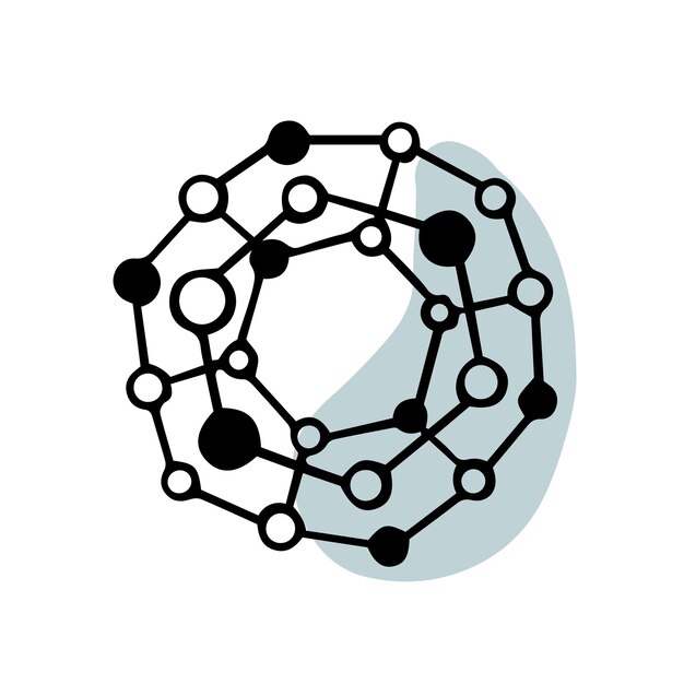 Molécula de garabato o icono de línea de conexión