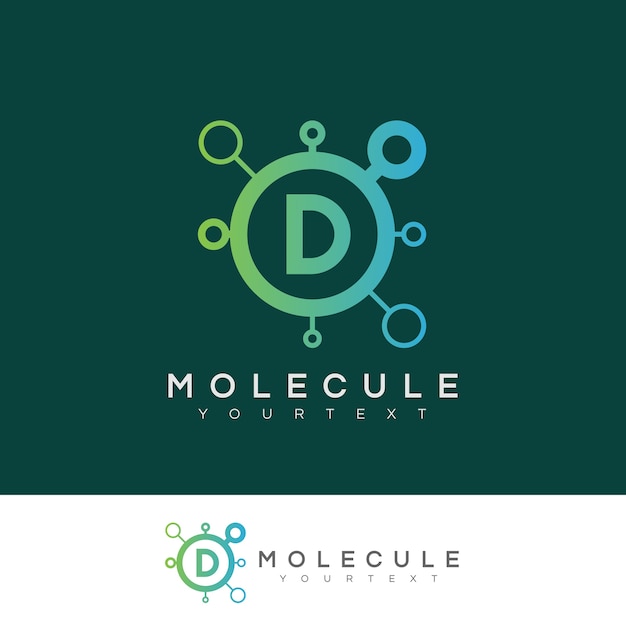 Molécula inicial Letra D Diseño de logotipos