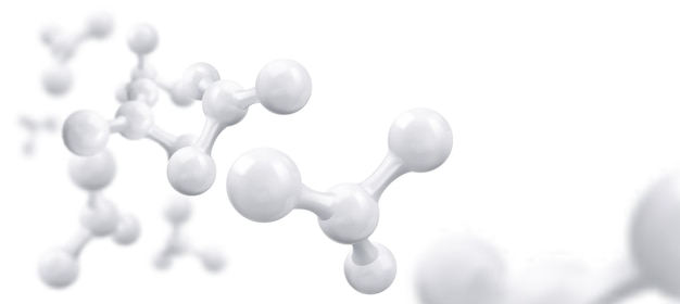 Molécula o átomo blanco, estructura abstracta limpia.