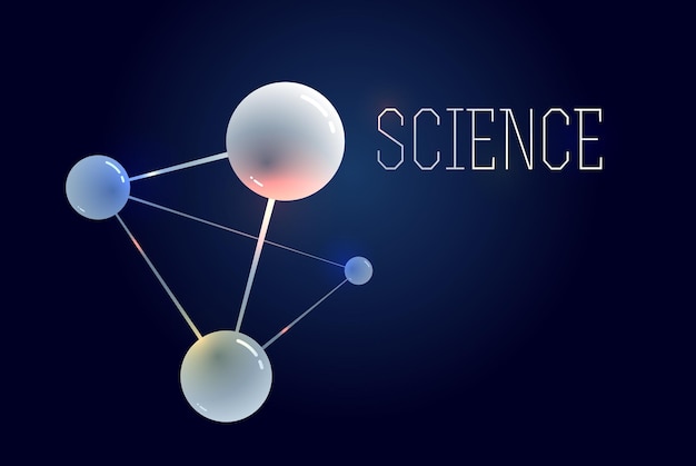 Moléculas vectoriales química científica y física tema vector resumen de antecedentes, micro y nano ciencia y tecnología tema, átomos y partículas microscópicas.