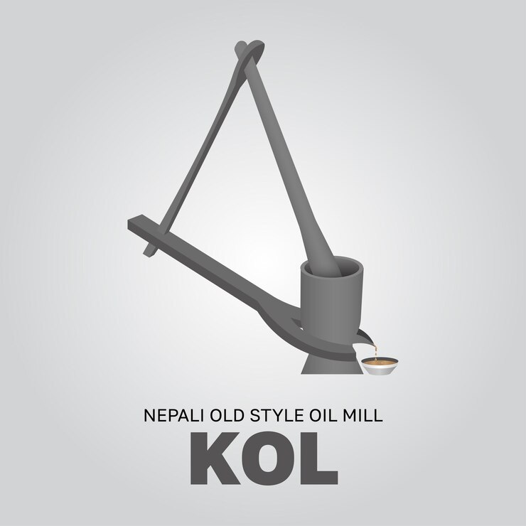 Molino de aceite de estilo antiguo nepalí Kol